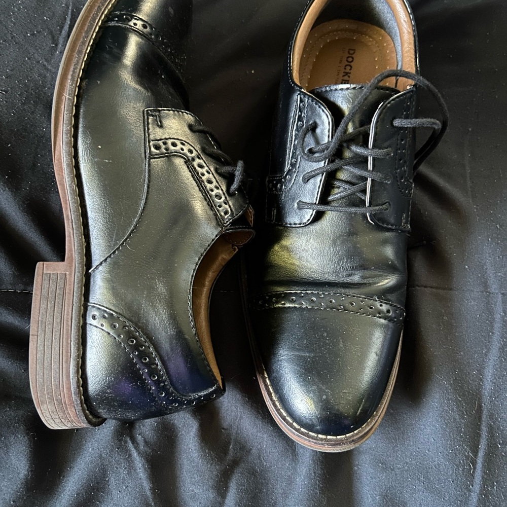 Dockers Black Oxford Dress Shoes with Cap Toe